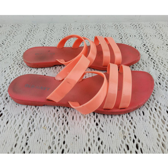 Old Navy Orange Coral Slip On Summer Sandals US Women's Size 8 - Picture 2 of 6
